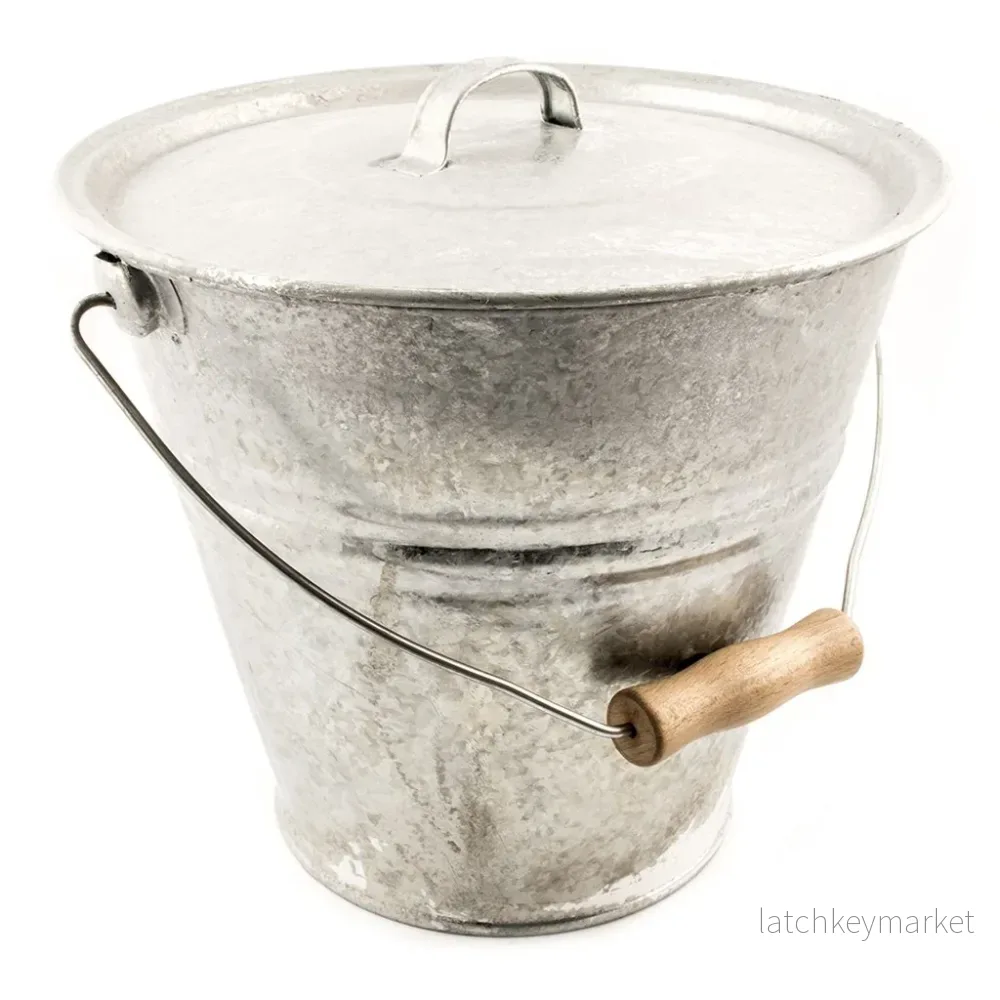 Askhink i Zink med lock 8L Askhink i Zink med lock 8L