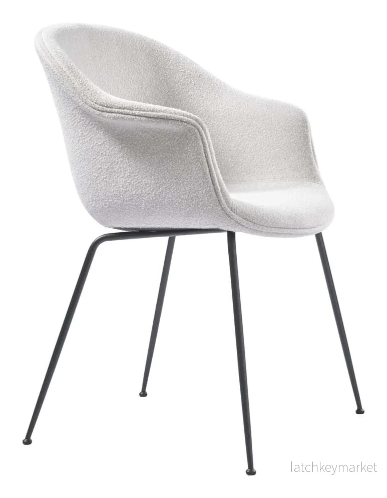 Bat Dining Chair Fully Upholstered Black Matt
