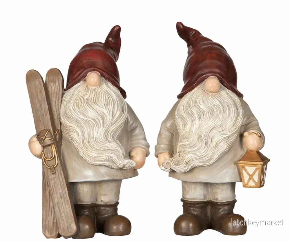 Juldekoration Inomhus Tomte 2-pack Skidor/Lykta Mix 10x8x18cm Juldekoration Inomhus Tomte 2-pack Skidor/Lykta Mix 10x8x18cm