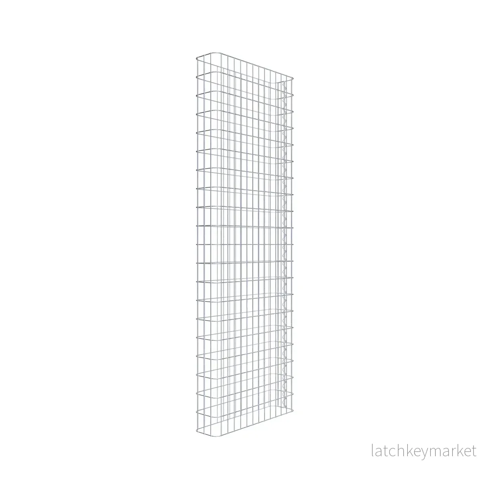 Gabionstängsel längd 67 cm, höjd 200 cm, djup 17 cm, maskstorlek 5 x 10 cm