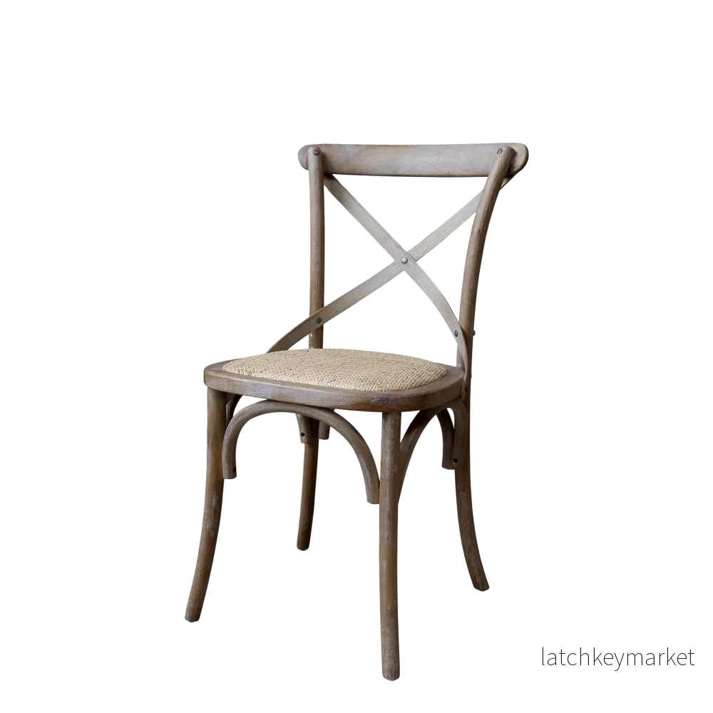 Chic Antique Stol 2-pack Fransk matstol med flätad sits natur Chic Antique Stol 2-pack Fransk matstol med flätad sits natur