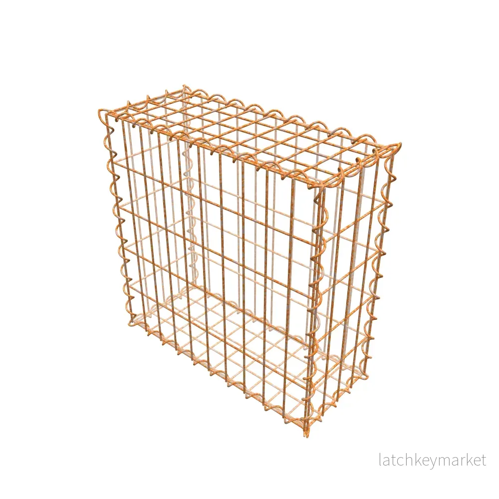 Rostig gabion 50 cm x 50 cm x 20 cm (L x H x D), maskstorlek 5 cm x 10 cm, spiral - Bild 2