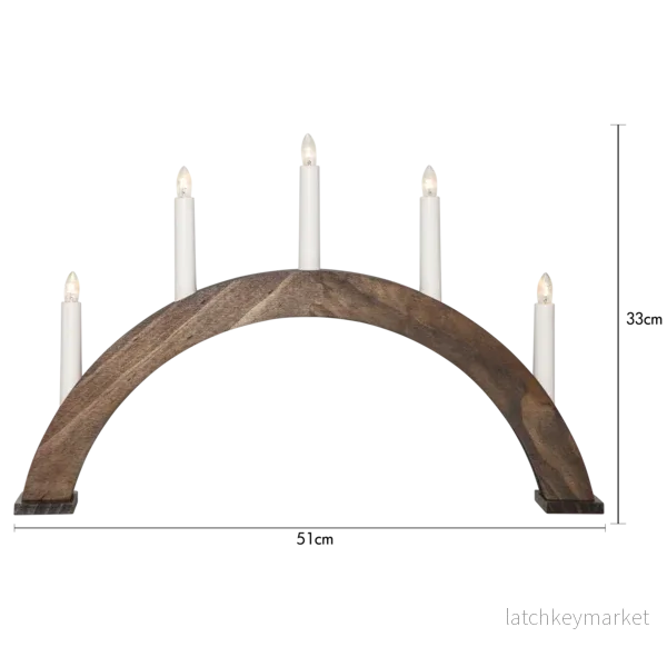 Adventsljusstake ALBO 51,5x6x33 cm Vanötsbrun - Bild 3