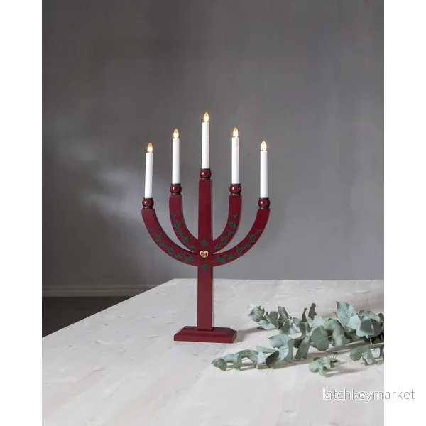Adventsljusstake Tradition 24 cm röd