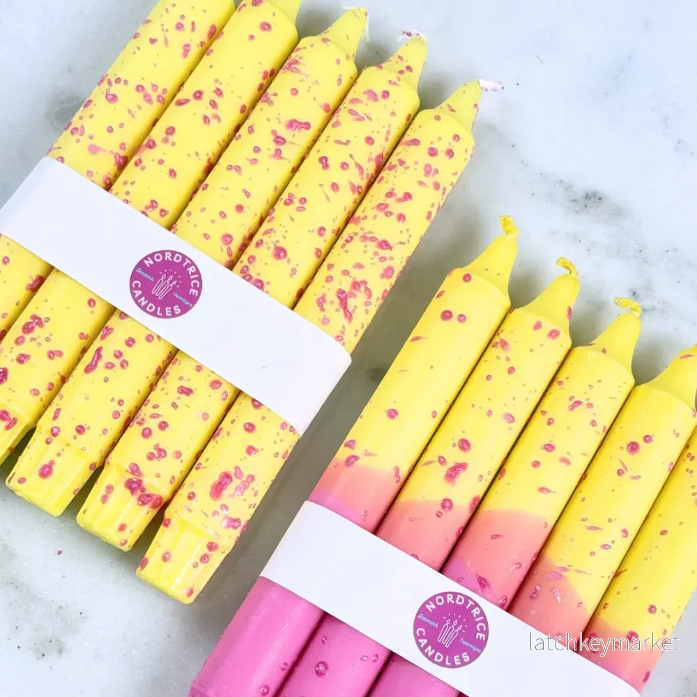 Candles Yellow & Pink Confetti 5-p - Bild 3