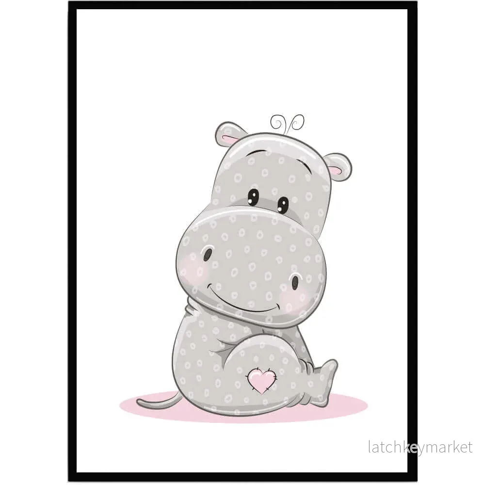 Barntavla – Baby flodhäst rosa Barntavla – Baby flodhäst rosa