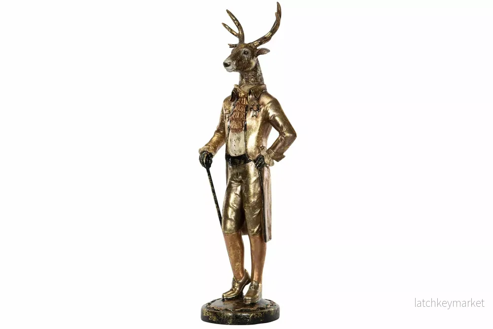 Juldekoration Inomhus Staty Hjort Mörkguld Poly 16x14x54cm Juldekoration Inomhus Staty Hjort Mörkguld Poly 16x14x54cm