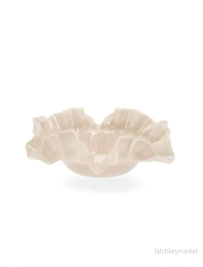 Dekorativ Skål Blomblad Beige Ø25 cm