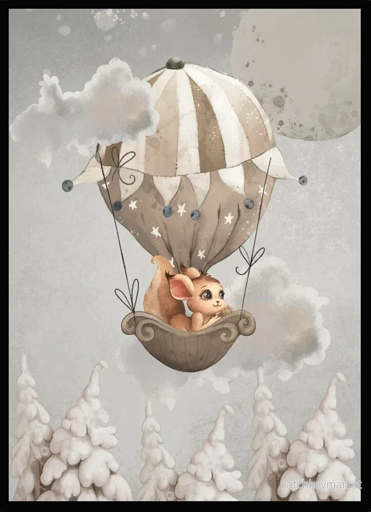 Barntavla –  Flying a balloon