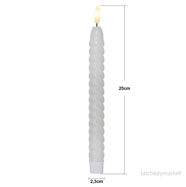 Stearinlys LED Antikklys 2-pack Swirl 25 cm - Bild 3