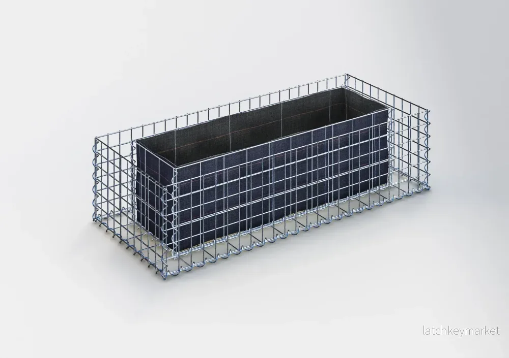 Högbädd, fyrkantig 120 cm x 30 cm x 50 cm (L x H x D), maskstorlek 5 x 5 cm, väggtjocklek 10 cm