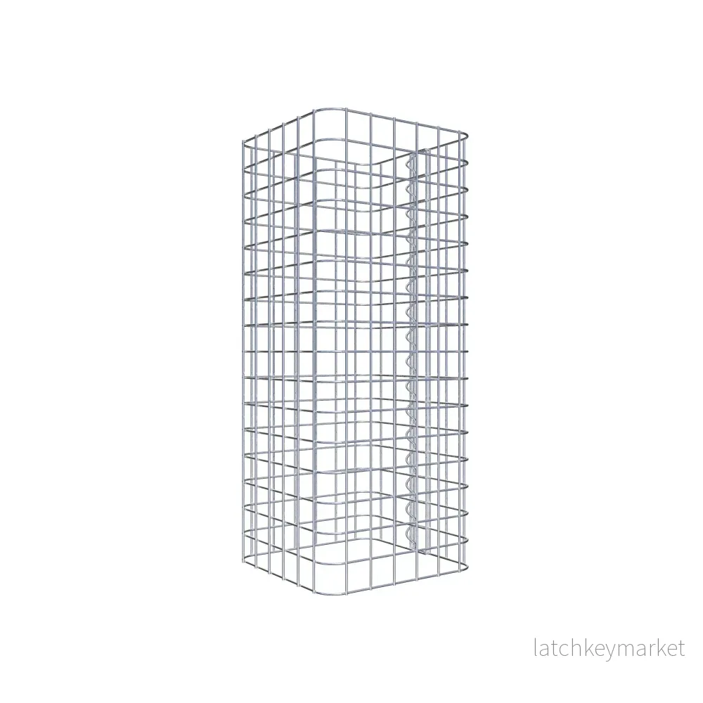 Gabionpelare, kantig 32 cm x 32 cm, 80 cm hög, MW 5 cm x 5 cm - Bild 3