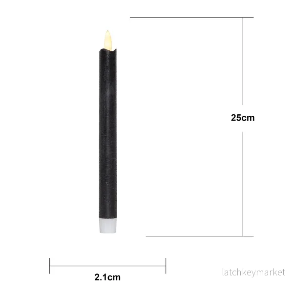 Batteridrivet LED Antikljus 2-pack Flamme Rustic 25 cm Svart - Bild 3