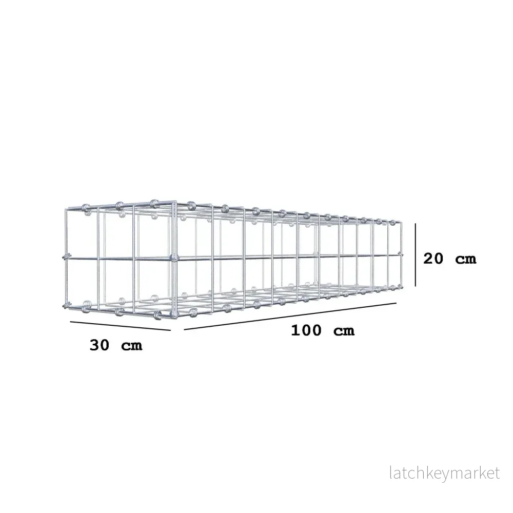 Gabion 100 cm x 20 cm x 30 cm (L x H x D), maskstorlek 10 x 10 cm, spiralring - Bild 2