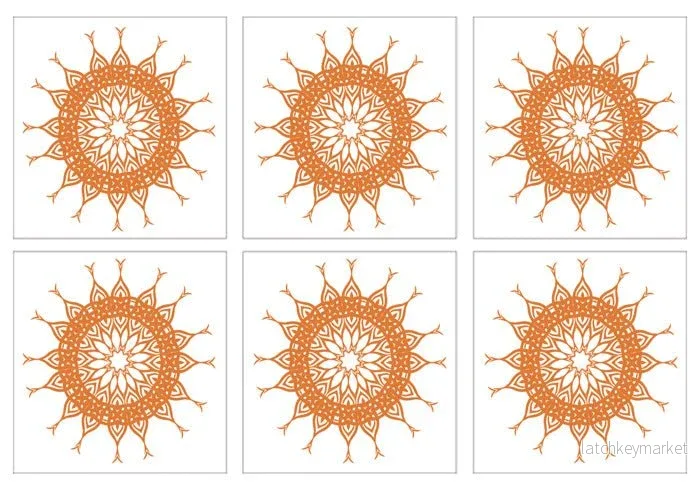 Kakeldekor mönstrad cirkel orange - Bild 2