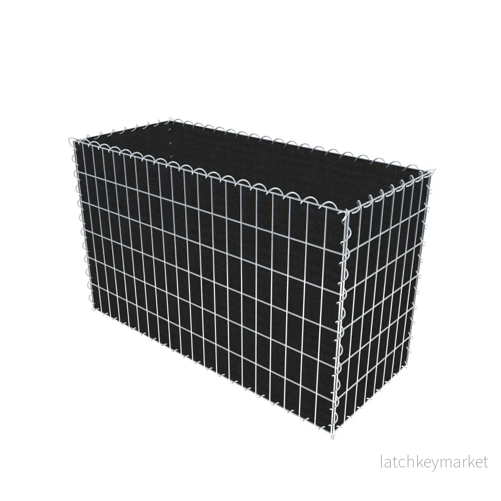 Grön gabion med fleece 100 cm x 60 cm x 40 cm (L x H x D), maskstorlek 5 cm x 10 cm, spiral - Bild 2