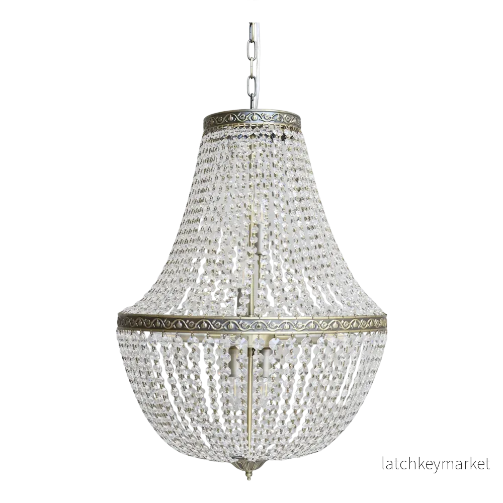 Taklampa Versailles fransk ljuskrona med glasprismor H75/Ø55 cm Taklampa Versailles fransk ljuskrona med glasprismor H75/Ø55 cm