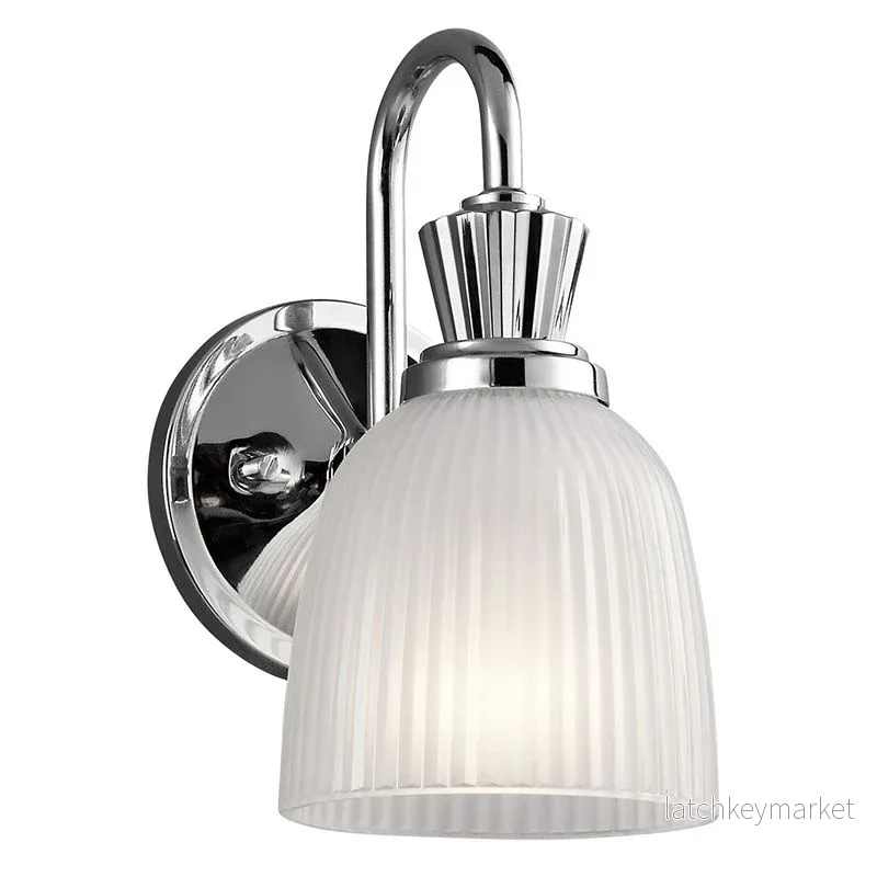 Badrumslampa Risedale krom glaskupa Badrumslampa Risedale krom glaskupa