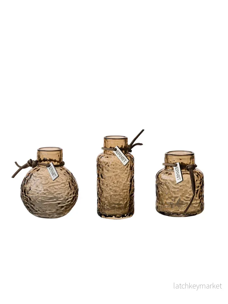 ERNST 3-pack Glasvaser med Struktur, Bärnsten