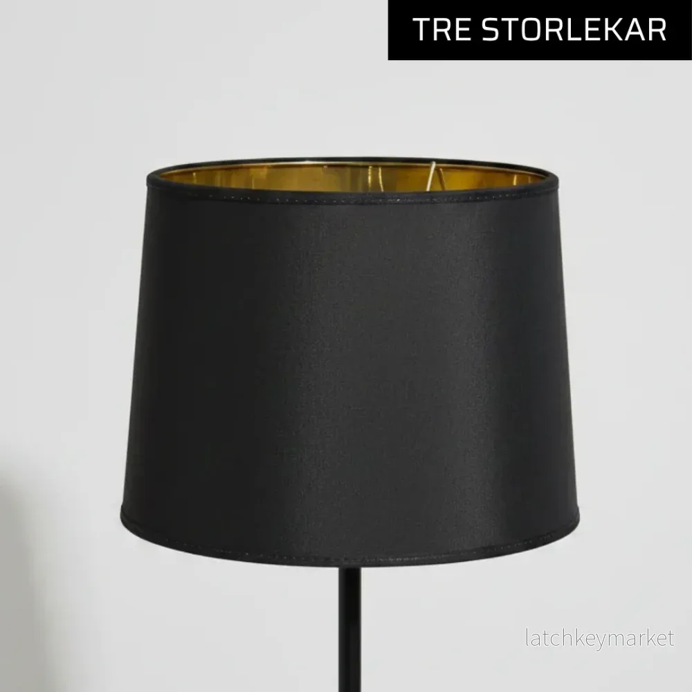 Chintz Lampskärm Svart/Guld D24/D30/D35