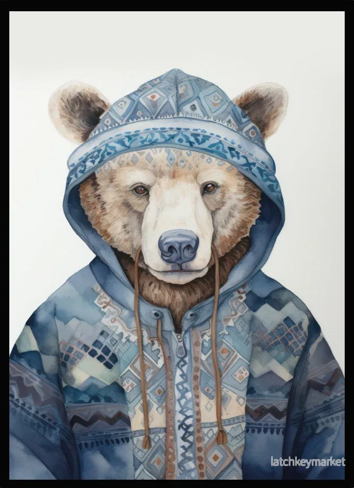 Barntavla - Bear Blue