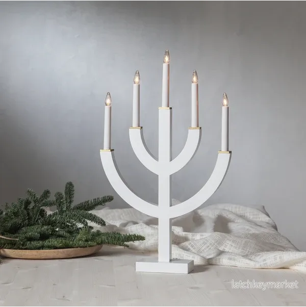 Adventsljusstake ANNO 59 cm Vit