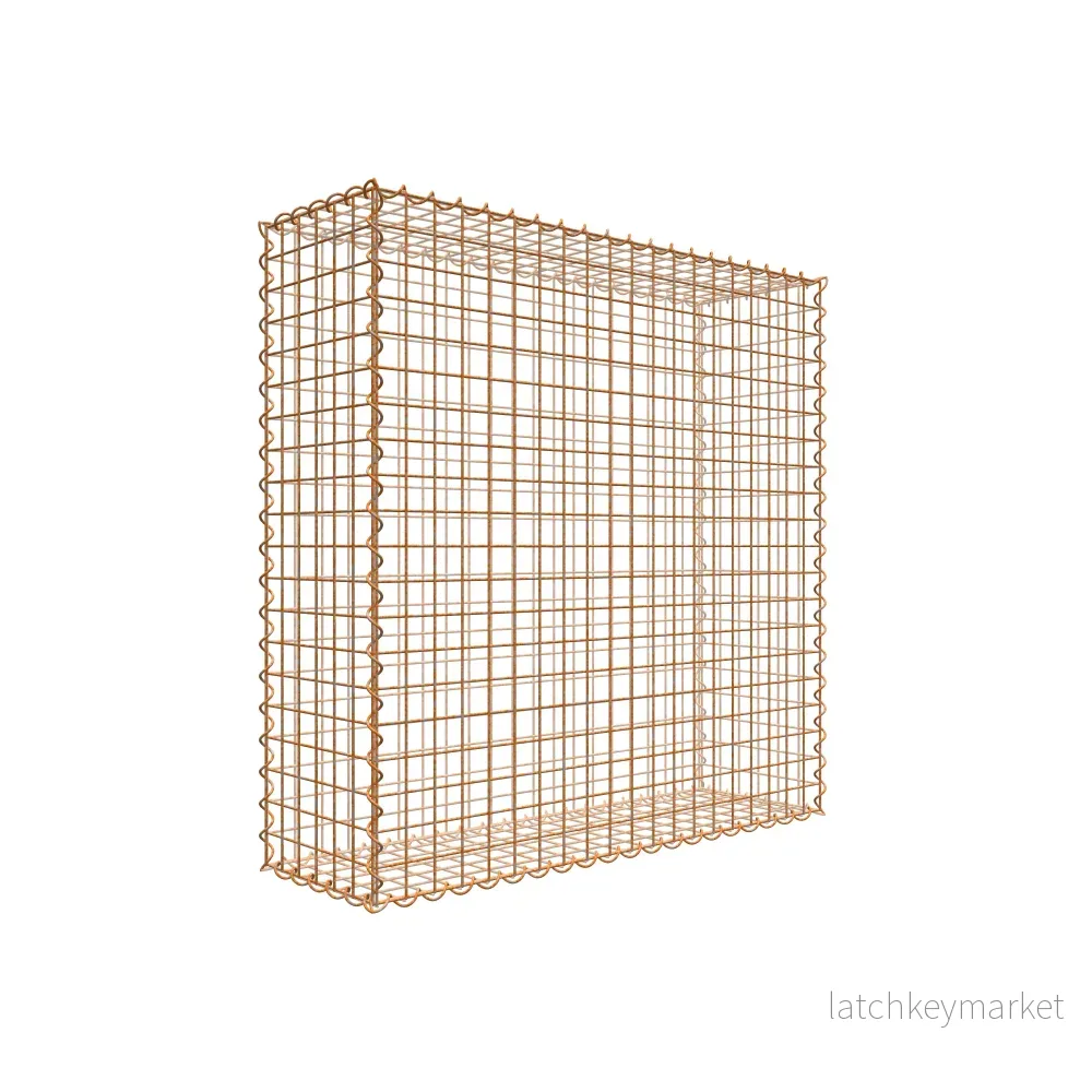 Rostig gabion 100 cm x 100 cm x 30 cm (L x H x D), maskstorlek 5 cm x 5 cm, spiral Rostig gabion 100 cm x 100 cm x 30 cm (L x H x D), maskstorlek 5 cm x 5 cm, spiral