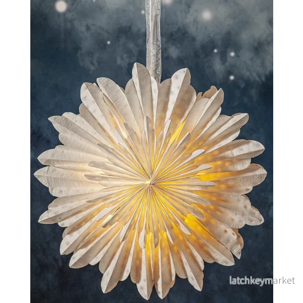 Adventsstjärna Pappersstjärna återvunnen bomull 45 cm vit - Bild 2
