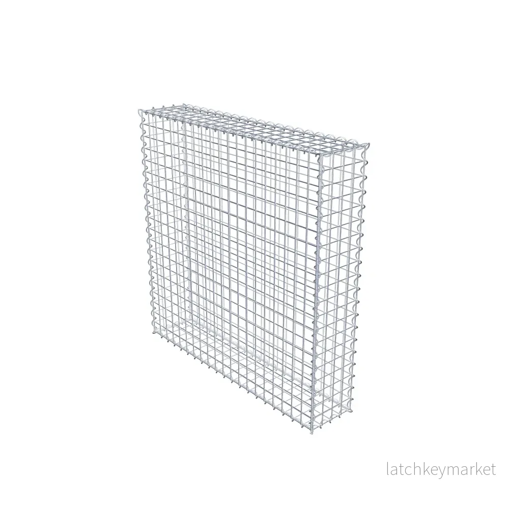 Gabion 100 cm x 100 cm x 20 cm (L x H x D), maskstorlek 5 cm x 5 cm, spiral - Bild 2