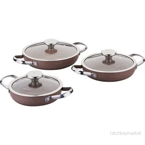 Korkmaz Browni 6 Delar Cookware Set A2898 Korkmaz Browni 6 Delar Cookware Set A2898