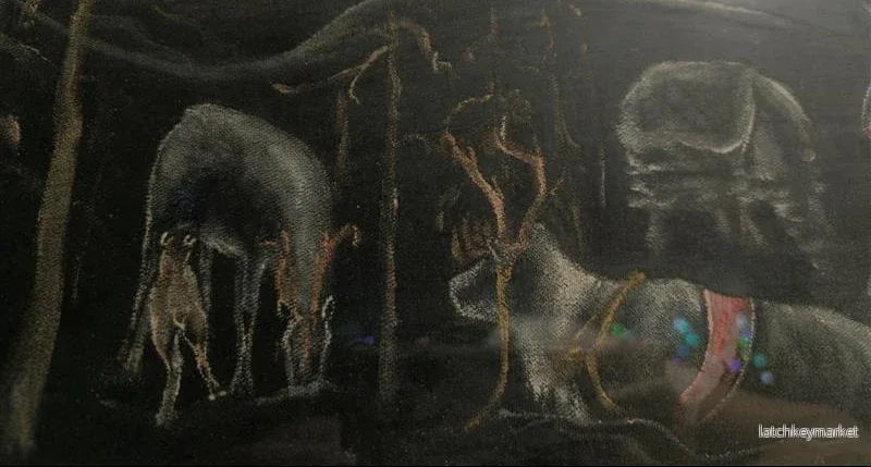 Vinterscen med renar (55 × 37 cm) - Bild 3