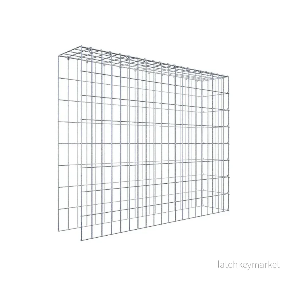 Typ 4 påbyggnadsgabion 100 cm x 80 cm x 20 cm (L x H x D), maskstorlek 5 cm x 10 cm, C-ring Typ 4 påbyggnadsgabion 100 cm x 80 cm x 20 cm (L x H x D), maskstorlek 5 cm x 10 cm, C-ring