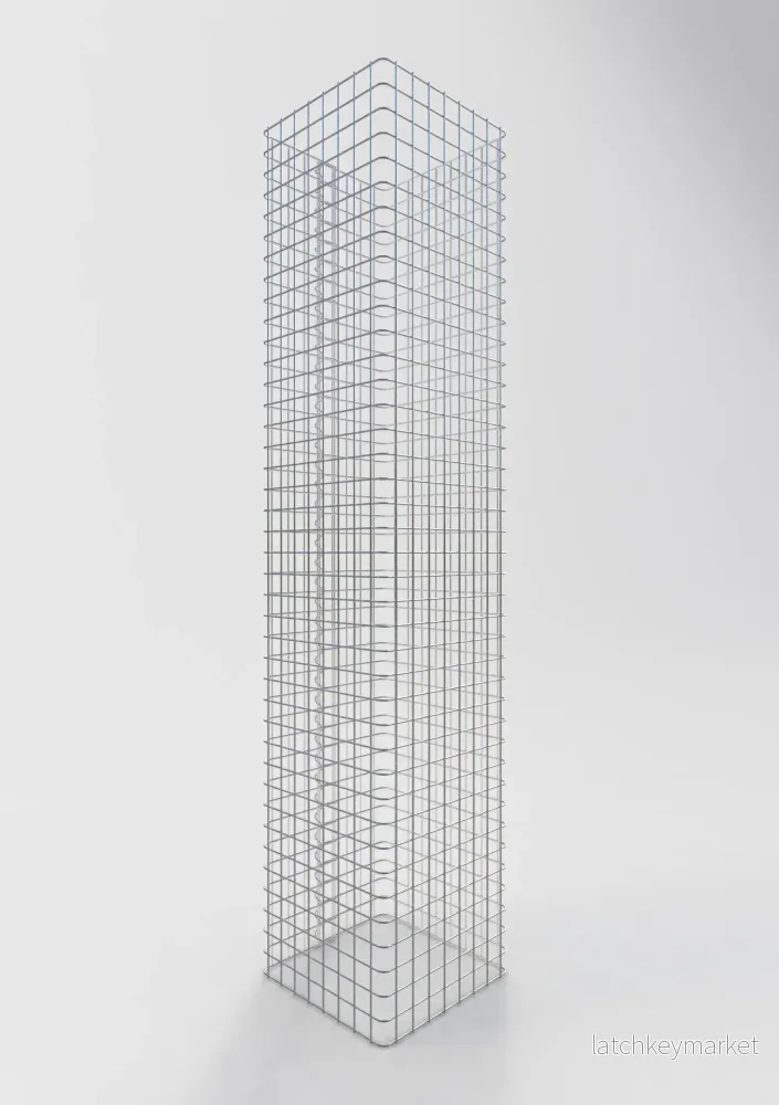 Gabionpelare vinkelformad 42 cm x 42 cm, 200 cm höjd, MW 5 cm x 5 cm - Bild 2