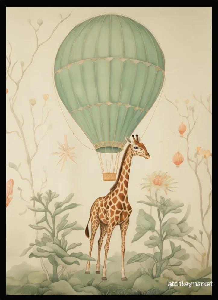 Barntavla – Luftballong & giraff Barntavla – Luftballong & giraff