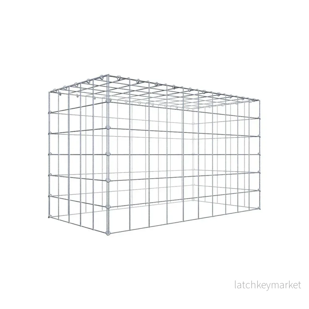 Typ 3 påbyggnadsgabion 100 cm x 60 cm x 50 cm (L x H x D), maskstorlek 10 cm x 10 cm, C-ring Typ 3 påbyggnadsgabion 100 cm x 60 cm x 50 cm (L x H x D), maskstorlek 10 cm x 10 cm, C-ring