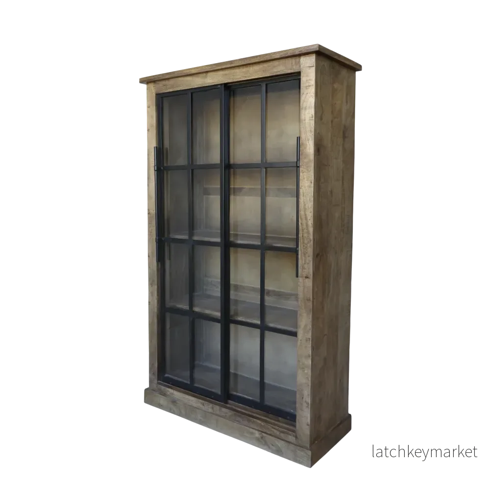 Chic Antique Vitrinskåp Paris med 2 skjutdörrar H190/L110/B45 cm Åter i lager November 2026