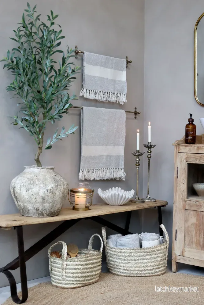 Chic Antique Sittbänk med järnben Återvunnet trä - Bild 3