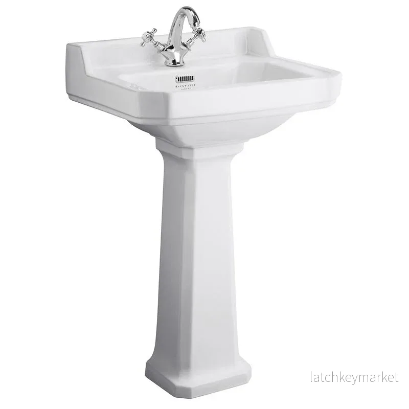Tvättställ Fitzroy 56 Cm Med Piedestal – Ett Blandarhål Tvättställ Fitzroy 56 Cm Med Piedestal – Ett Blandarhål