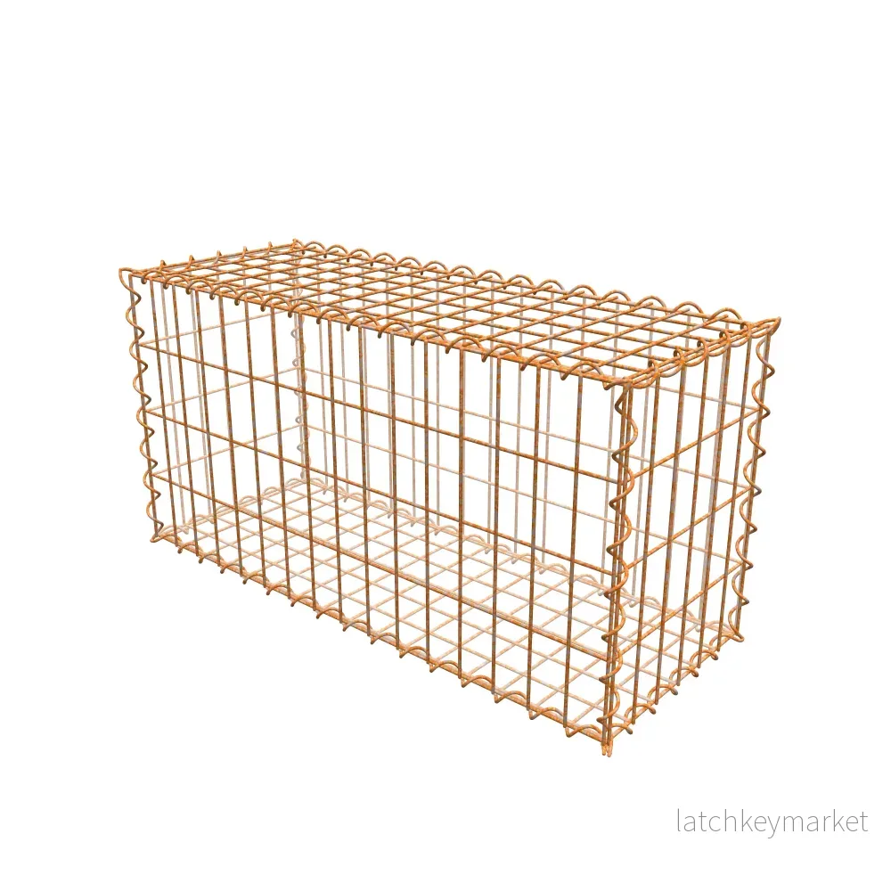 Rostig gabion 80 cm x 40 cm x 30 cm (L x H x D), maskstorlek 5 cm x 10 cm, spiral - Bild 2