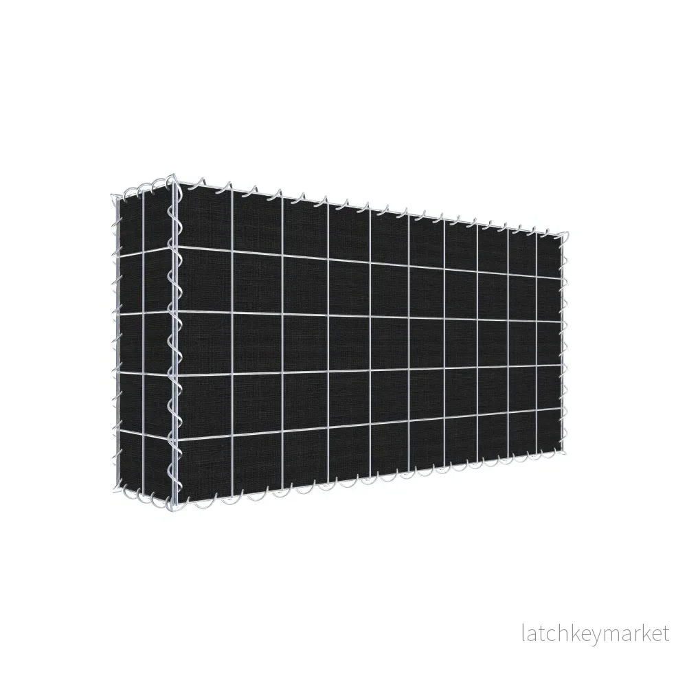Grön gabion med fleece 100 cm x 50 cm x 20 cm (L x H x D), maskstorlek 10 cm x 10 cm, spiral Grön gabion med fleece 100 cm x 50 cm x 20 cm (L x H x D), maskstorlek 10 cm x 10 cm, spiral