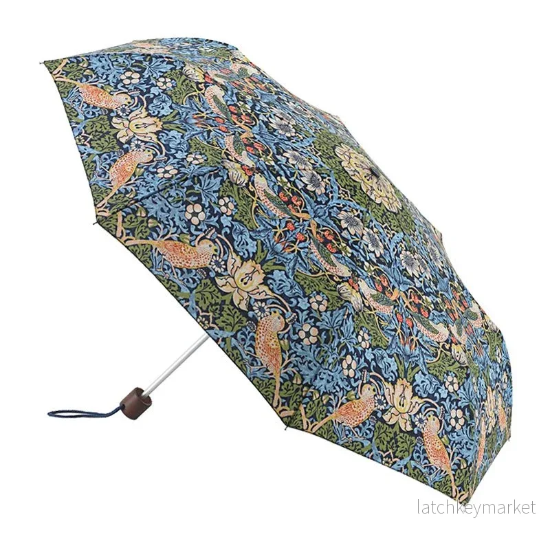 Paraply William Morris Strawberry Thief litet