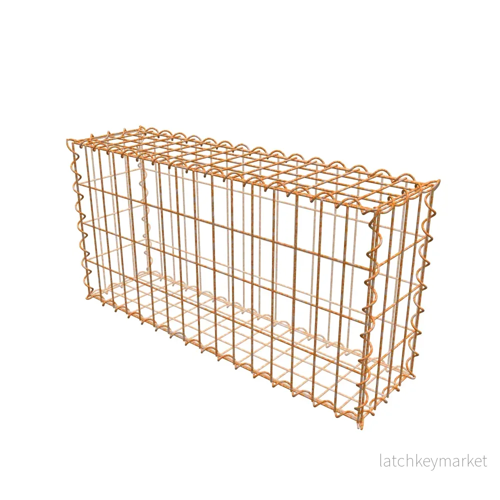 Rostig gabion 80 cm x 40 cm x 20 cm (L x H x D), maskstorlek 5 cm x 10 cm, spiral - Bild 2