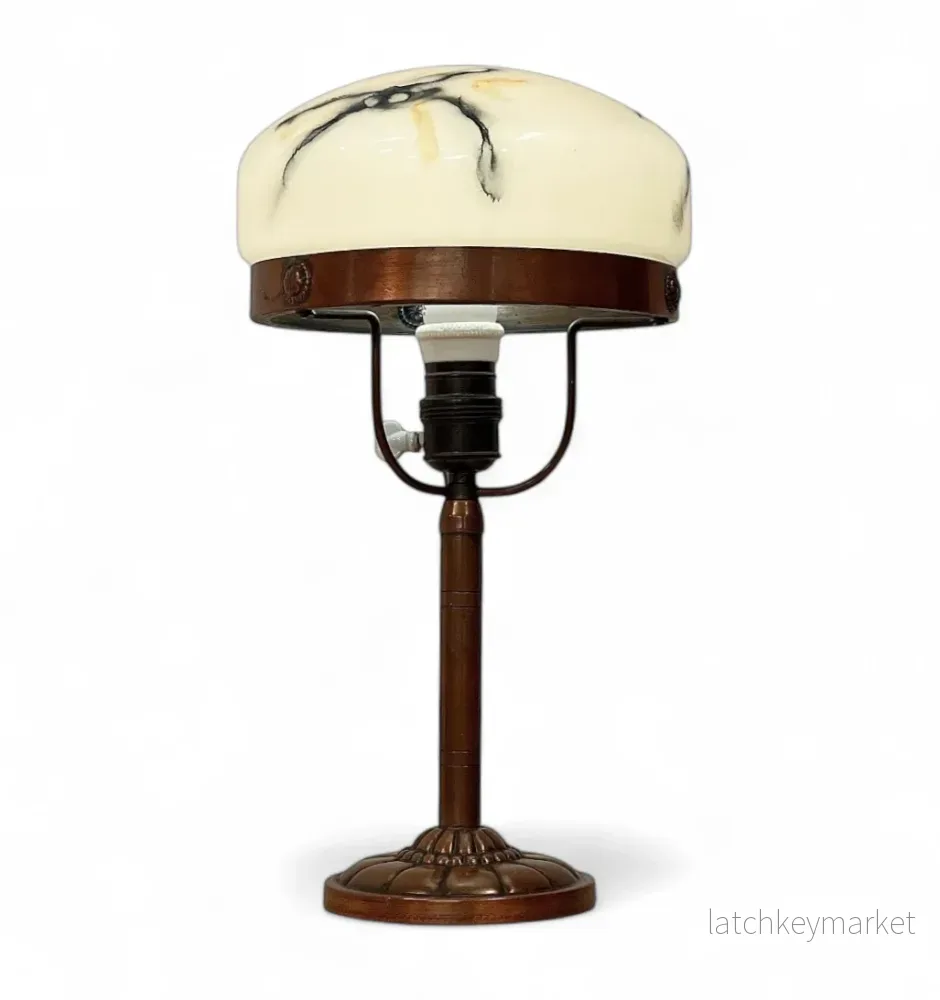 Strindbergslampa Jugend Antik Koppar Bordslampa Strindbergslampa Jugend Antik Koppar Bordslampa