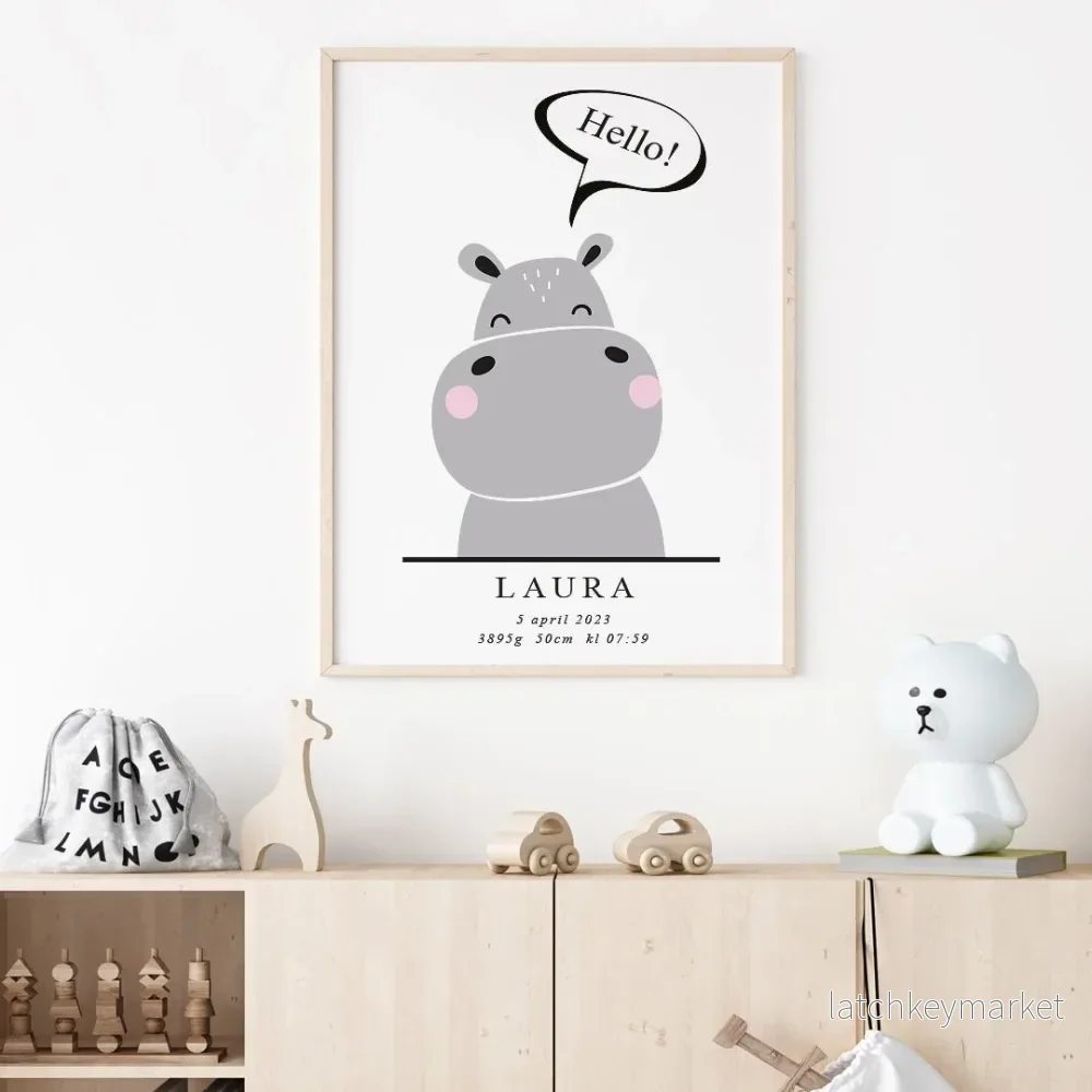 Namntavla Little hippo - Bild 2