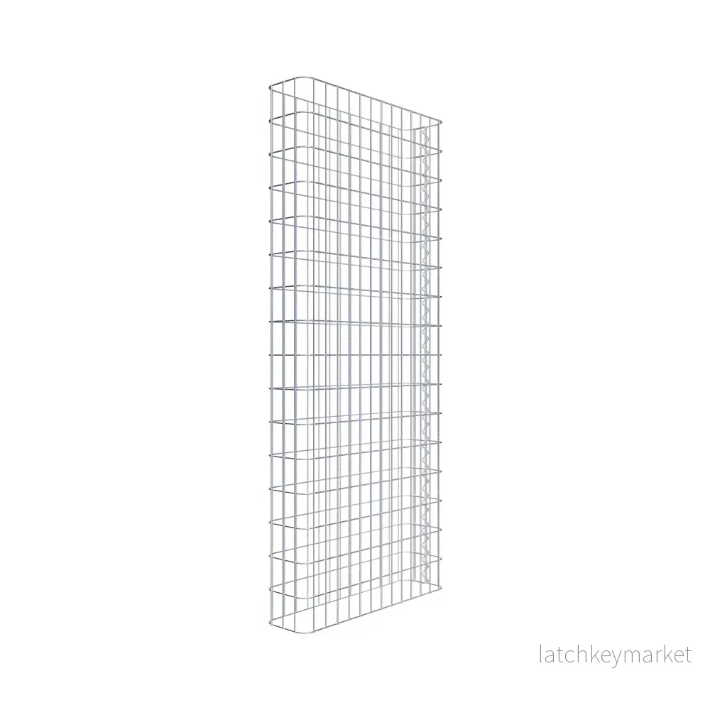 Gabionstängsel längd 67 cm, höjd 160 cm, djup 17 cm, maskstorlek 5 x 10 cm