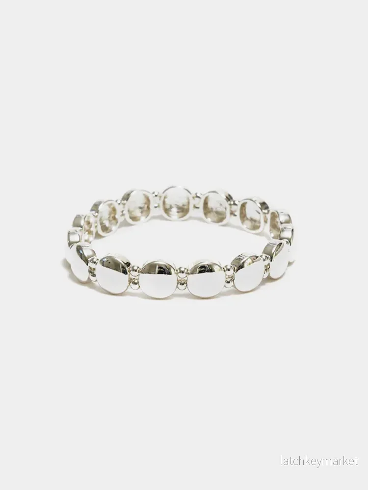 Ava Petite Elastiskt Armband, Silver