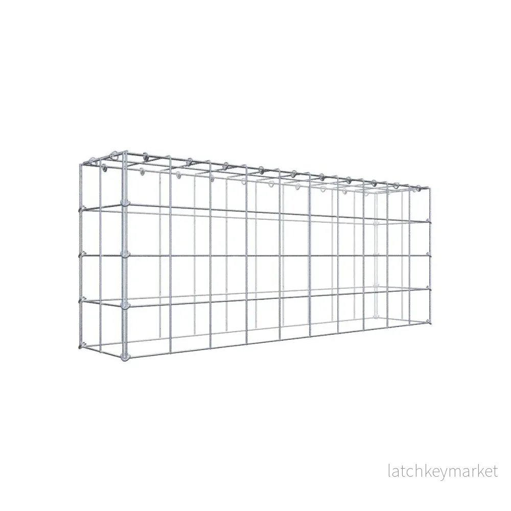 Typ 3 påbyggnadsgabion 100 cm x 40 cm x 20 cm (L x H x D), maskstorlek 10 cm x 10 cm, C-ring Typ 3 påbyggnadsgabion 100 cm x 40 cm x 20 cm (L x H x D), maskstorlek 10 cm x 10 cm, C-ring