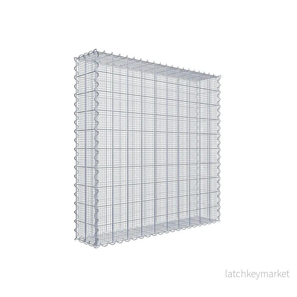 Sandgabion 100 cm x 100 cm x 20 cm (L x H x D), maskstorlek 10 cm x 10 cm, spiral