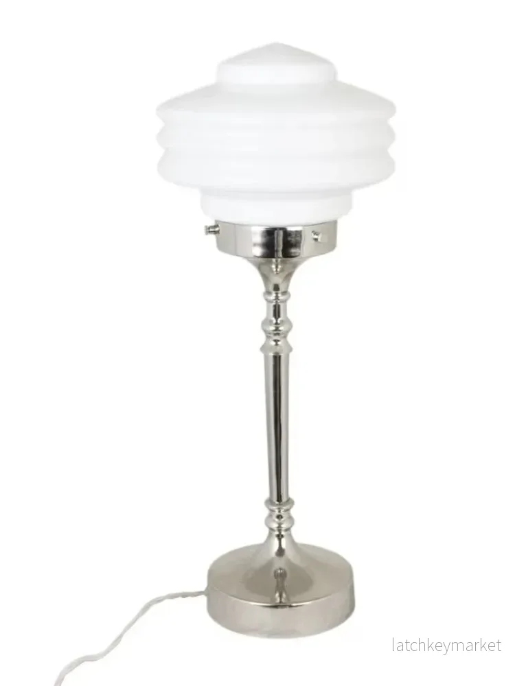 Bordslampa Valter, Nickel/Opalglas, Vit