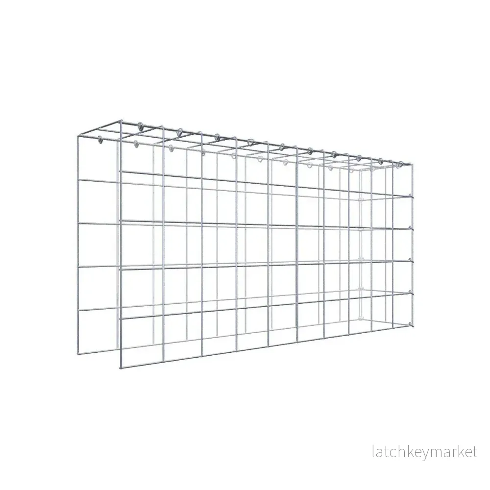 Typ 4 påbyggnadsgabion 100 cm x 50 cm x 20 cm (L x H x D), maskstorlek 10 cm x 10 cm, C-ring Typ 4 påbyggnadsgabion 100 cm x 50 cm x 20 cm (L x H x D), maskstorlek 10 cm x 10 cm, C-ring
